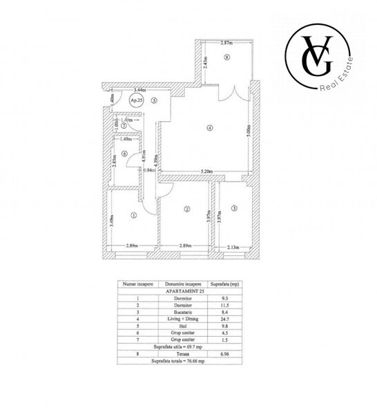 Trei camere - decomandat - zona Floreasca